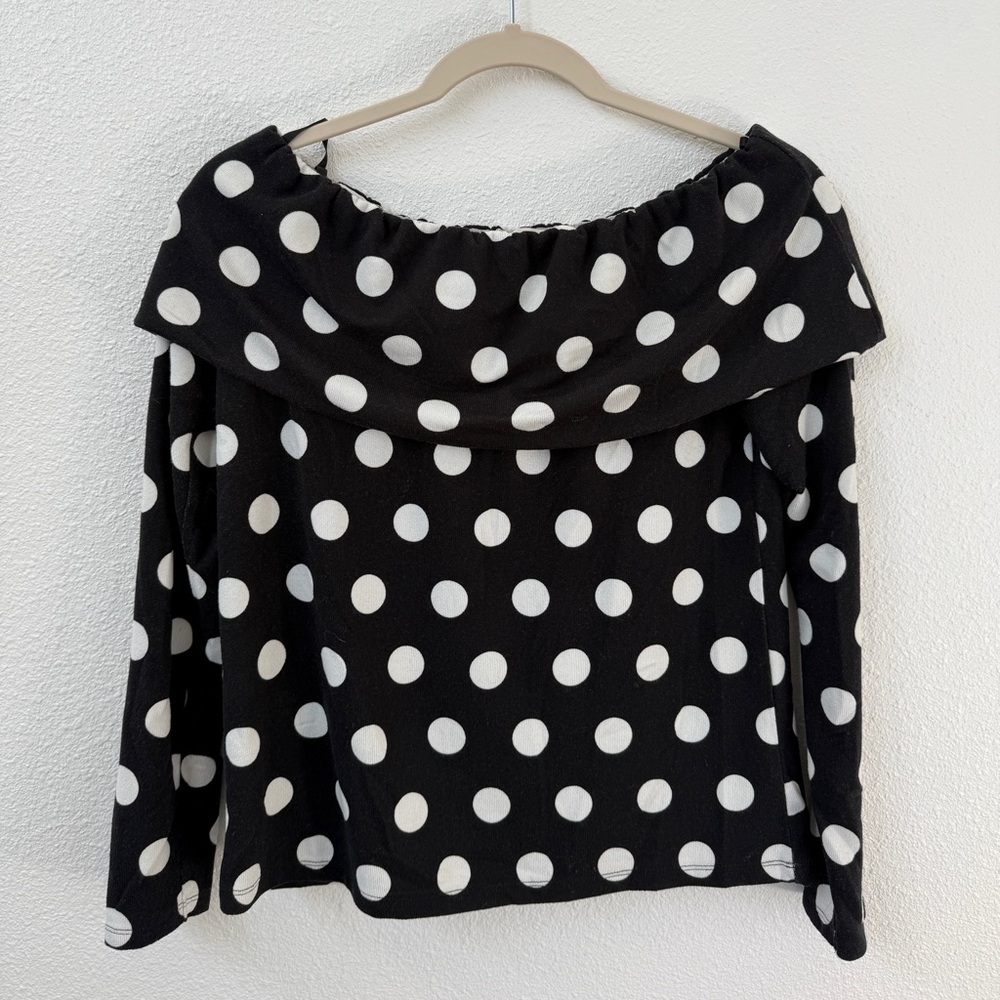 Loft Polka Dot Off-Shoulder Top